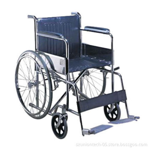 Steel Manual Wheelchair, 24" Solid Wheel